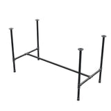 Podstawa stołu jadalnego, rama w kształcie H, żeliwo i stal Ø 27 mm, 131 × 65 cm, wysokość 74 cm
