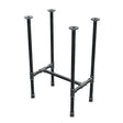 Podstawa stołu jadalnego, rama w kształcie H, żeliwo i stal Ø 27 mm, 51 × 35 cm, wysokość 74 cm