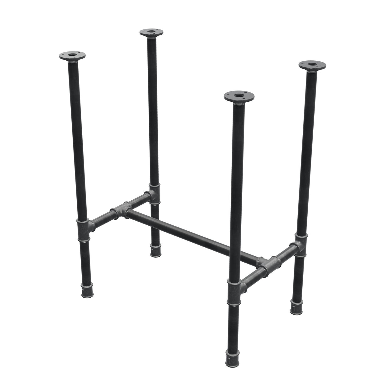 Podstawa stołu jadalnego, rama w kształcie H, żeliwo i stal Ø 27 mm, 61 × 39 cm, wysokość 74 cm