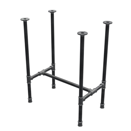 Podstawa stołu jadalnego, rama w kształcie H, żeliwo i stal Ø 27 mm, 61 × 39 cm, wysokość 74 cm