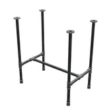 Podstawa stołu jadalnego, rama w kształcie H, żeliwo i stal Ø 27 mm, 71 × 45 cm, wysokość 74 cm