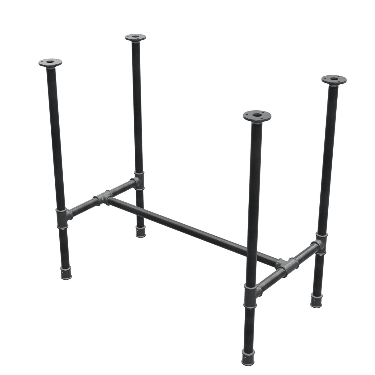 Podstawa stołu jadalnego, rama w kształcie H, żeliwo i stal Ø 27 mm, 81 × 45 cm, wysokość 74 cm