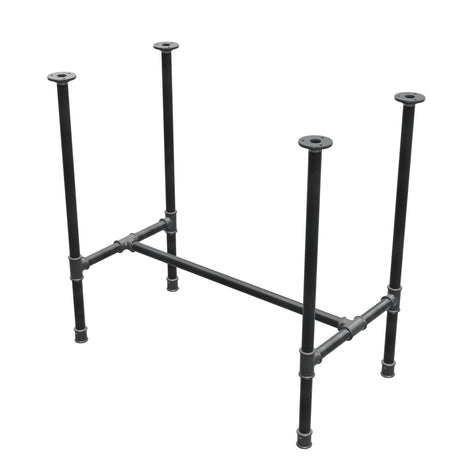 Podstawa stołu jadalnego, rama w kształcie H, żeliwo i stal Ø 27 mm, 81 × 45 cm, wysokość 74 cm