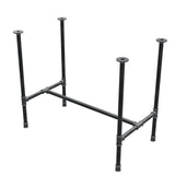Podstawa stołu jadalnego, rama w kształcie H, żeliwo i stal Ø 27 mm, 91 × 51 cm, wysokość 74 cm