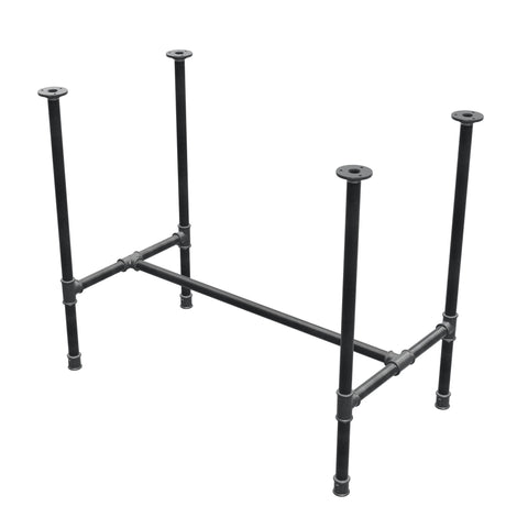 Podstawa stołu jadalnego, rama w kształcie H, żeliwo i stal Ø 27 mm, 91 × 51 cm, wysokość 74 cm