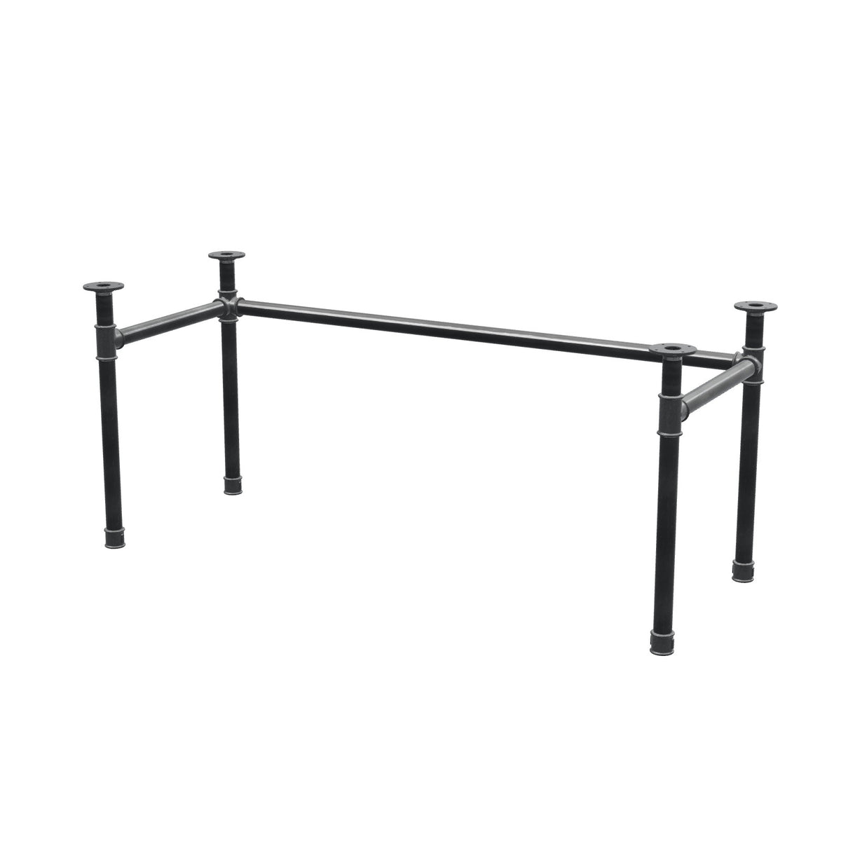 Podstawa biurka, rama w kształcie U, żeliwo i stal Ø 42 mm, 166 × 66 cm, wysokość 70 cm