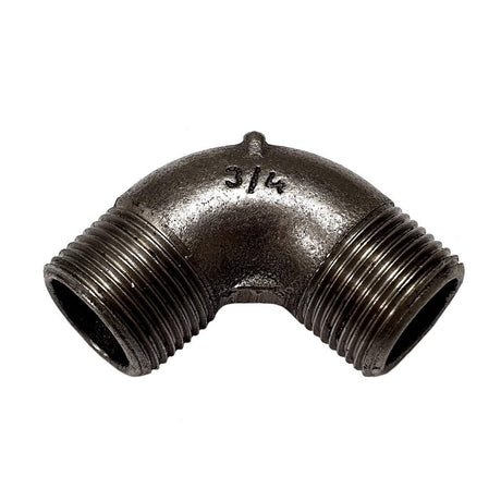 Raccord coude fonte noire 90° Mal/Mal - raccord coudé mâle-mâle en fonte noire