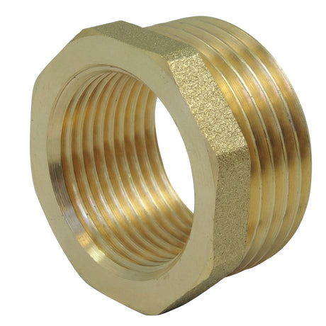 Réduction filetée mâle taraudée femelle en laiton CW617N BSP - vue isométrique 3/4