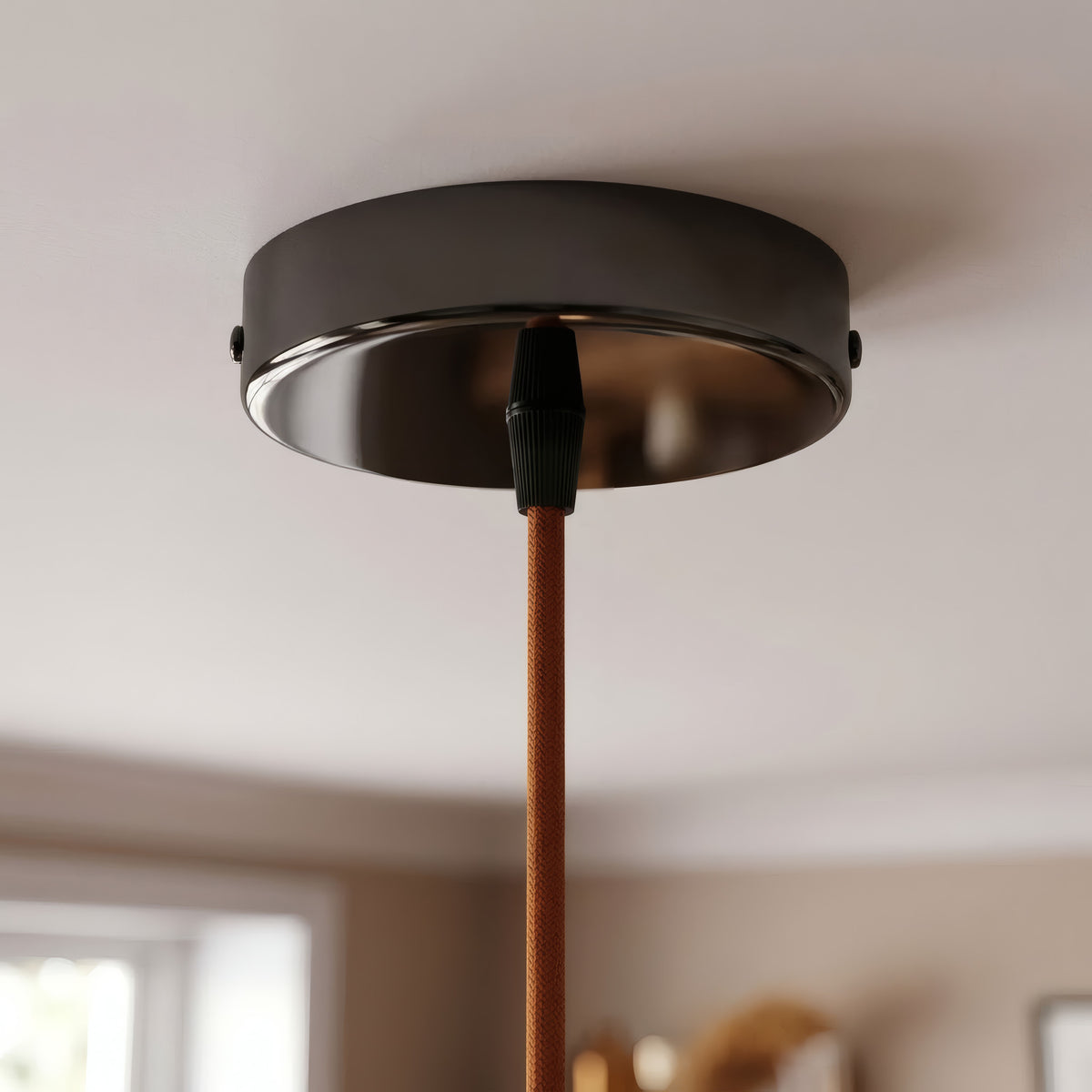 Rozeta cylindryczna z metalu, Ø 120 mm — Stożkowy termoplastyczny / Czarna perła