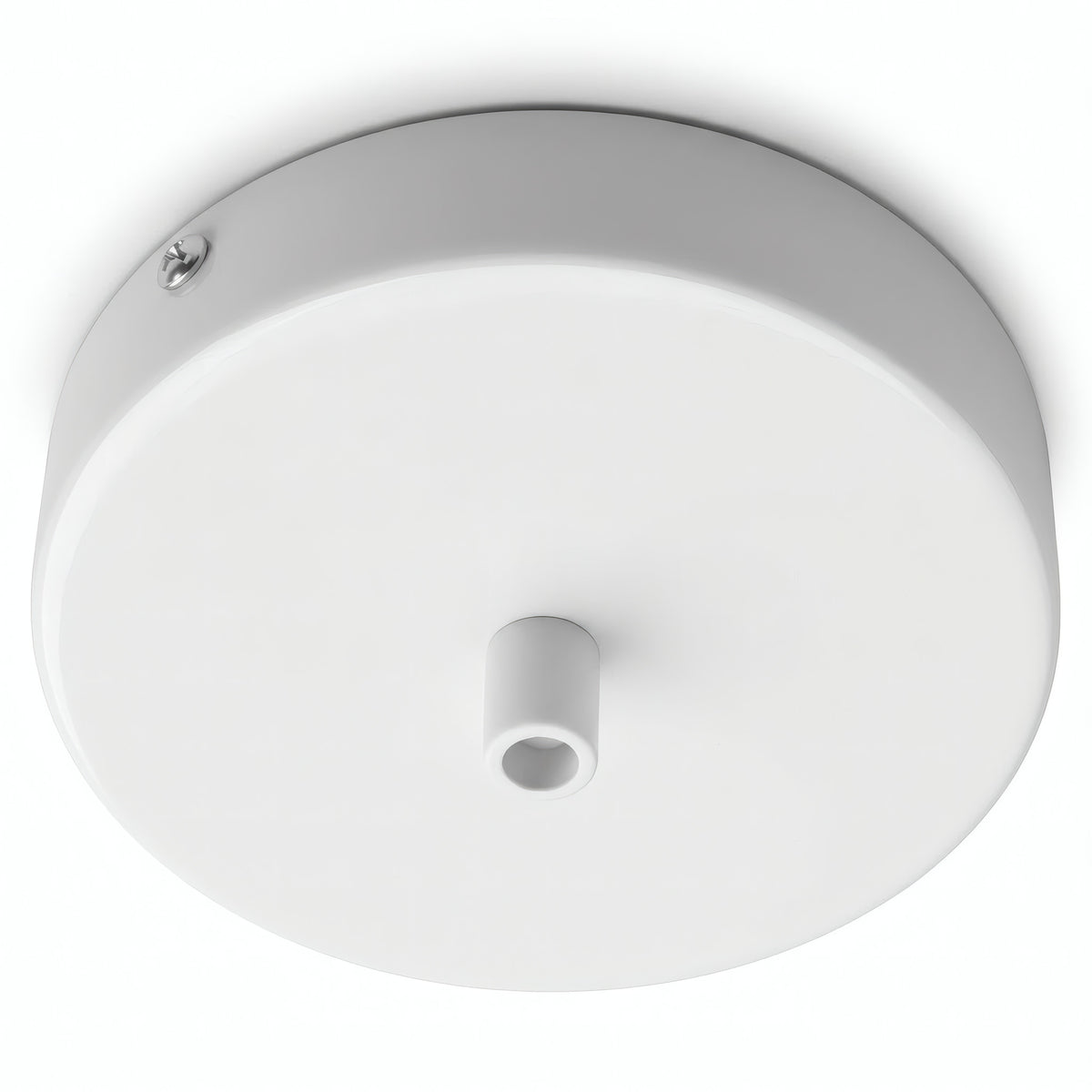 Rozeta cylindryczna z metalu, Ø 120 mm — Cylindryczny metalowy / Biały błyszczący