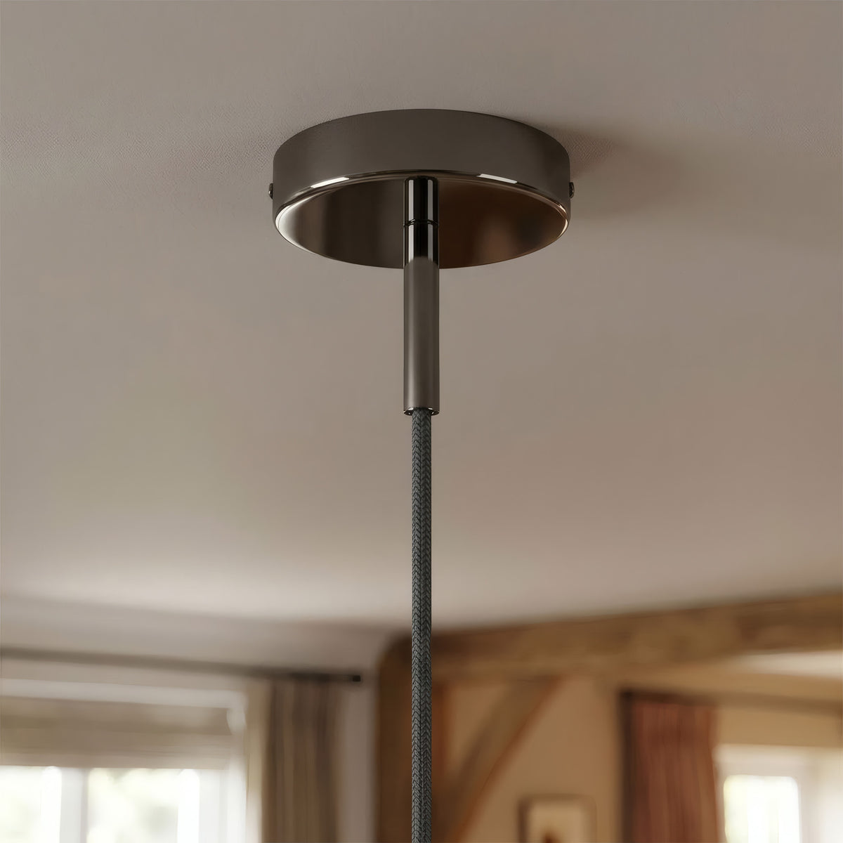 Rozeta cylindryczna z metalu z dławikiem 7 cm — Czarna perła
