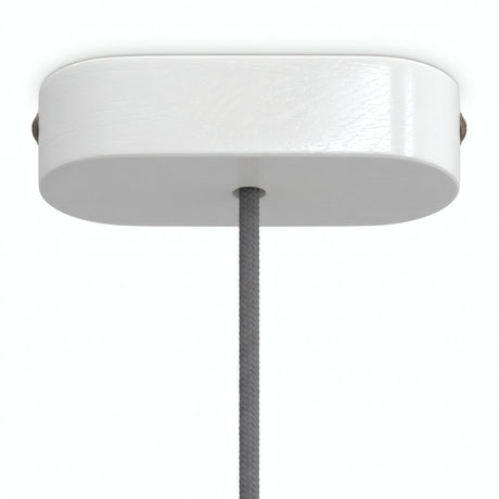 Owalna rozeta z drewna, 120 × 51 mm — Biały
