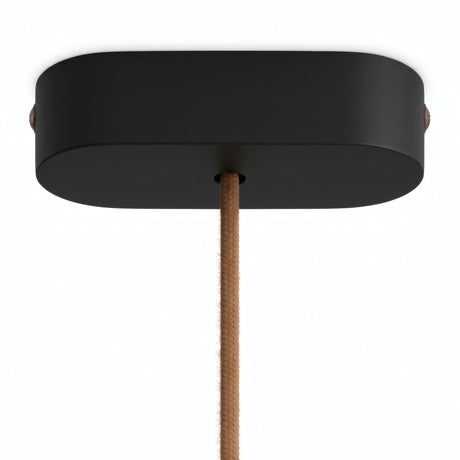 Owalna rozeta z drewna, 120 × 51 mm — Czarny