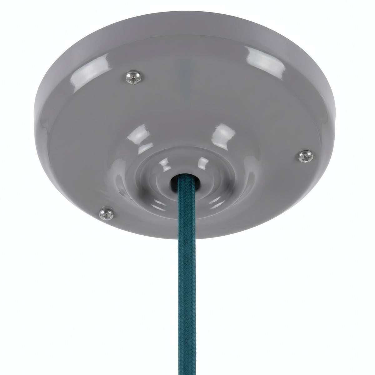 Porcelanowa rozeta z zestawem mocującym, Ø 105 mm — Szary