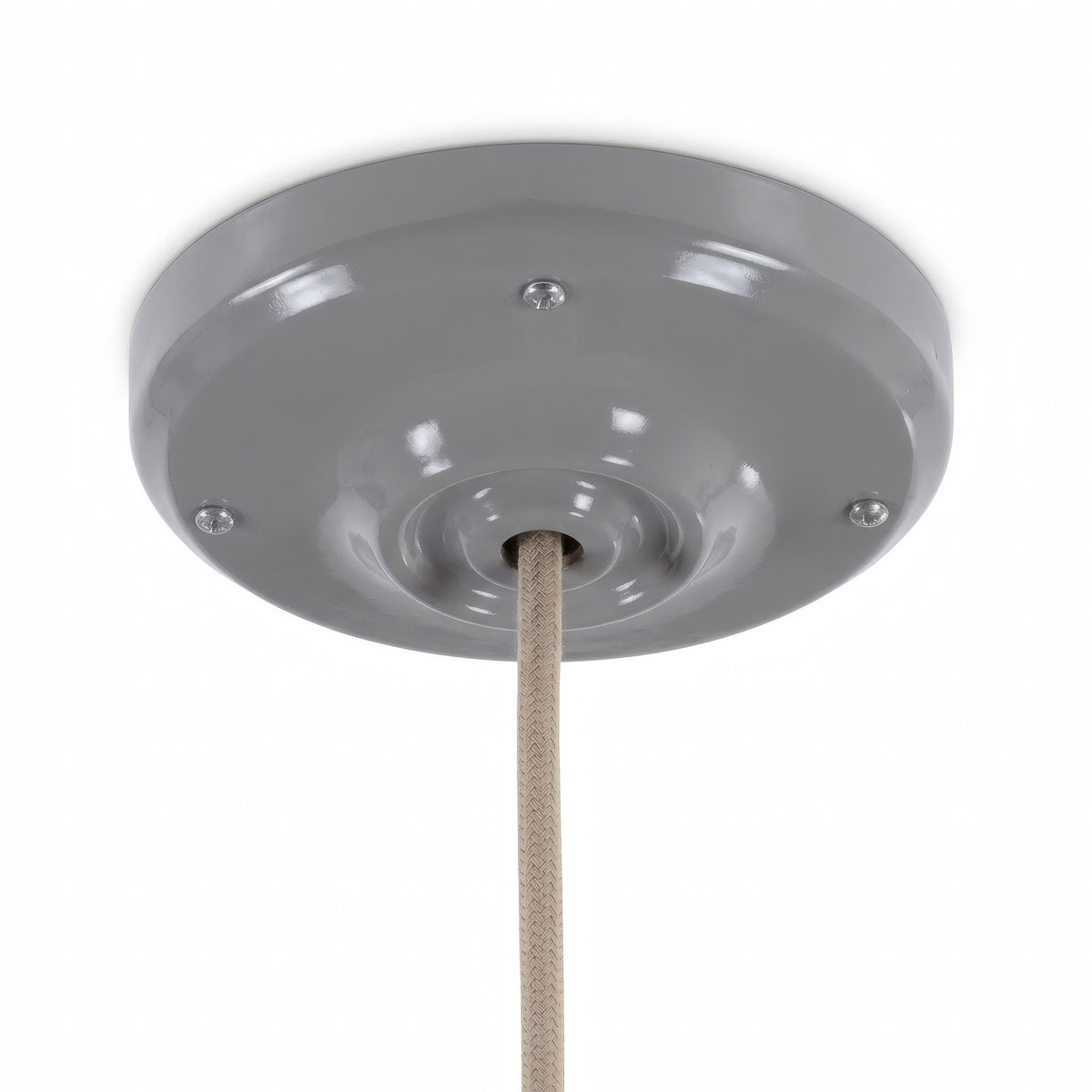 Porcelanowa rozeta z zestawem mocującym, Ø 105 mm — Szary