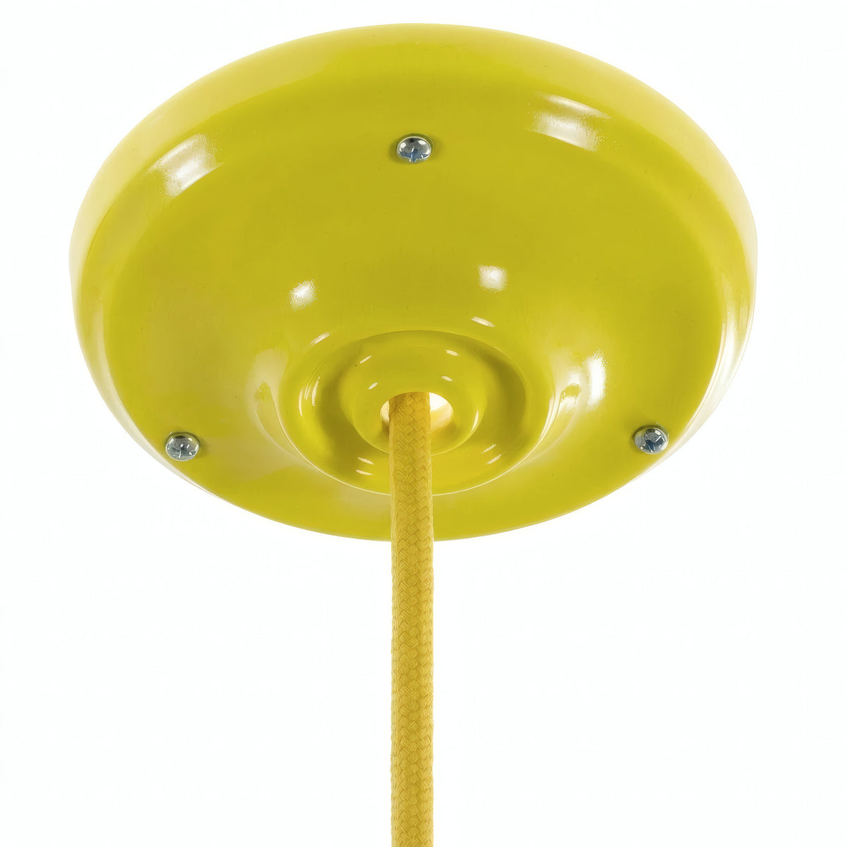 Porcelanowa rozeta z zestawem mocującym, Ø 105 mm — Żółty