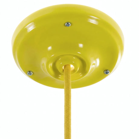 Porcelanowa rozeta z zestawem mocującym, Ø 105 mm — Żółty