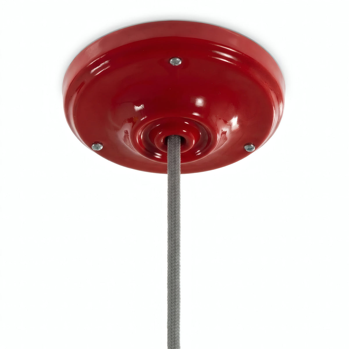 Porcelanowa rozeta z zestawem mocującym, Ø 105 mm — Czerwony