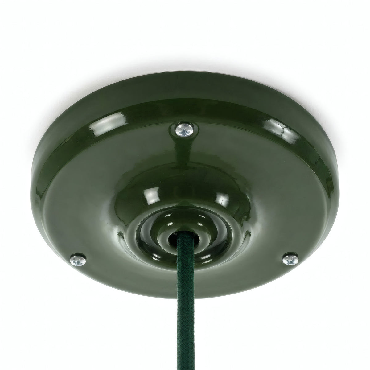 Porcelanowa rozeta z zestawem mocującym, Ø 105 mm — Zielony