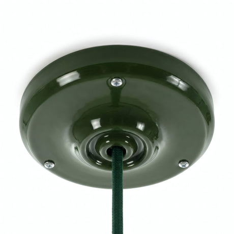 Porcelanowa rozeta z zestawem mocującym, Ø 105 mm — Zielony