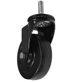 Roulette industrielle noire pivotante sur Raccord -  caoutchouc - 100mm - roulette industrielle pivotante pour meuble - vue 3
