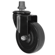 Roulette industrielle noire pivotante sur Raccord -  caoutchouc - 100mm - roulette industrielle pivotante pour meuble