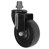 Roulette industrielle noire pivotante sur Raccord -  caoutchouc - 100mm - roulette industrielle pivotante pour meuble