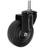 Roulette industrielle noire pivotante sur Raccord -  caoutchouc - 100mm - roulette industrielle pivotante pour meuble - vue 4