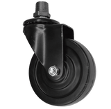 Roulette industrielle noire pivotante sur Raccord -  caoutchouc - 100mm - roulette industrielle pivotante pour meuble - vue 2