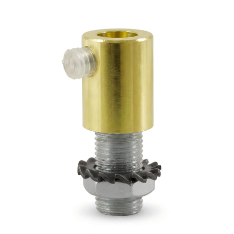 Cylindryczny dławik metalowy M10x1 z nakrętką i podkładką — Mosiądz