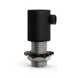 Cylindryczny dławik metalowy M10x1 z nakrętką i podkładką — Czarny