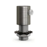 Cylindryczny dławik metalowy M10x1 z nakrętką i podkładką — Tytan satynowy