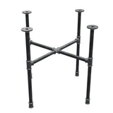Podstawa stolika kawowego z żeliwa w stylu industrialnym, nogi krzyżowe, 58 × 58 cm, wysokość 52 cm, ujęcie trzy czwarte