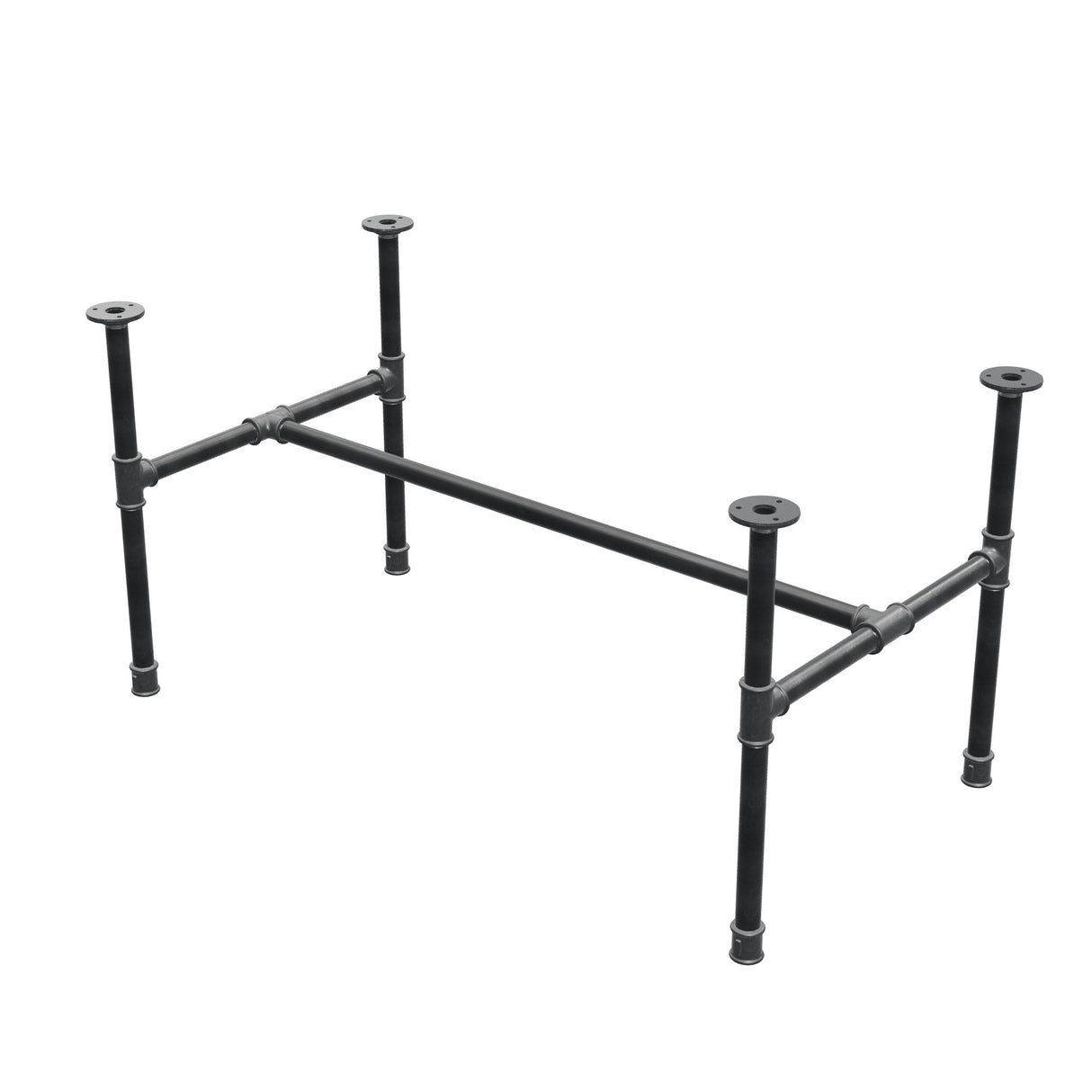 Industrialna podstawa stolika kawowego z żeliwa, w kształcie H, 101 × 55 cm, wysokość 52 cm, ujęcie 3/4