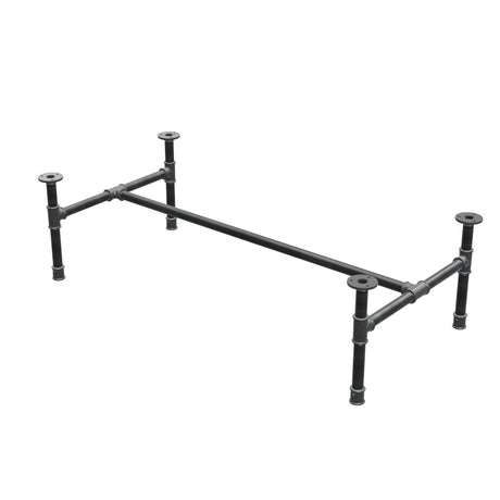 Industrialna podstawa stolika kawowego z żeliwa, w kształcie H, 111 × 55 cm, wysokość 32 cm, ujęcie 3/4