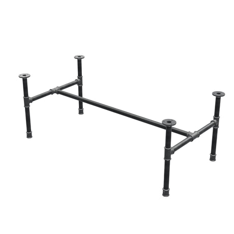 Industrialna podstawa stolika kawowego z żeliwa, w kształcie H, 111 × 55 cm, wysokość 42 cm, ujęcie 3/4