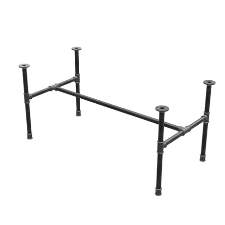 Industrialna podstawa stolika kawowego z żeliwa, w kształcie H, 111 × 55 cm, wysokość 52 cm, ujęcie 3/4