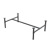 Industrialna podstawa stolika kawowego z żeliwa, w kształcie H, 111 × 65 cm, wysokość 32 cm, ujęcie 3/4