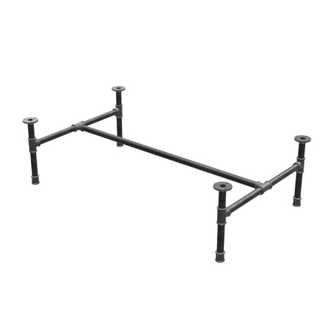 Industrialna podstawa stolika kawowego z żeliwa, w kształcie H, 111 × 65 cm, wysokość 32 cm, ujęcie 3/4