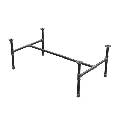 Industrialna podstawa stolika kawowego z żeliwa, w kształcie H, 111 × 65 cm, wysokość 42 cm, ujęcie 3/4