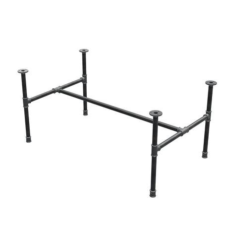 Industrialna podstawa stolika kawowego z żeliwa, w kształcie H, 111 × 65 cm, wysokość 52 cm, ujęcie 3/4