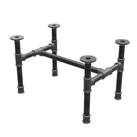 Industrialna podstawa stolika kawowego z żeliwa, w kształcie H, 51 × 35 cm, wysokość 32 cm, ujęcie 3/4