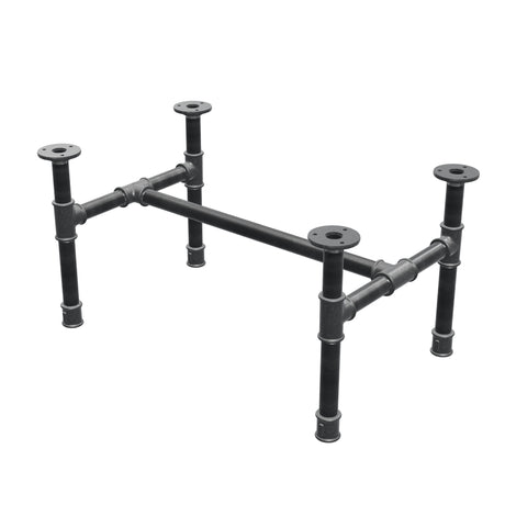 Industrialna podstawa stolika kawowego z żeliwa, w kształcie H, 61 × 39 cm, wysokość 32 cm, ujęcie 3/4