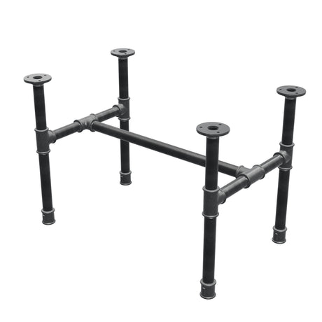 Industrialna podstawa stolika kawowego z żeliwa, w kształcie H, 61 × 39 cm, wysokość 42 cm, ujęcie 3/4
