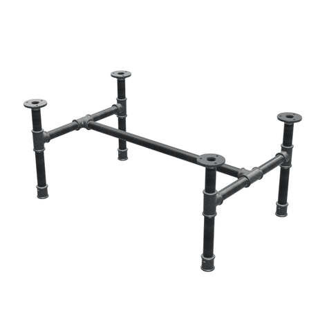 Industrialna podstawa stolika kawowego z żeliwa, w kształcie H, 71 × 45 cm, wysokość 32 cm, ujęcie 3/4