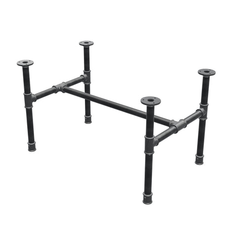 Industrialna podstawa stolika kawowego z żeliwa, w kształcie H, 71 × 45 cm, wysokość 42 cm, ujęcie 3/4