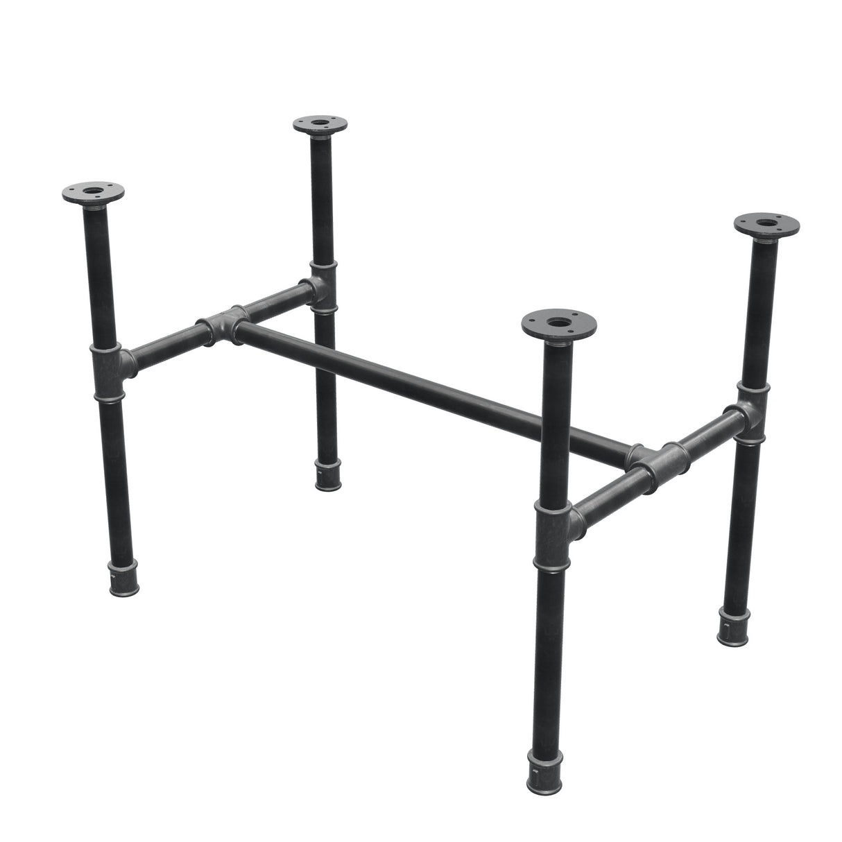 Industrialna podstawa stolika kawowego z żeliwa, w kształcie H, 71 × 45 cm, wysokość 52 cm, ujęcie 3/4