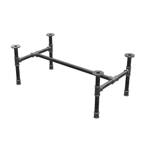 Industrialna podstawa stolika kawowego z żeliwa, w kształcie H, 81 × 45 cm, wysokość 32 cm, ujęcie 3/4