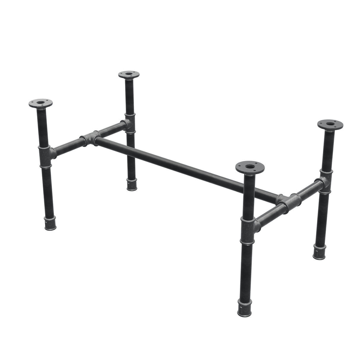 Industrialna podstawa stolika kawowego z żeliwa, w kształcie H, 81 × 45 cm, wysokość 42 cm, ujęcie 3/4