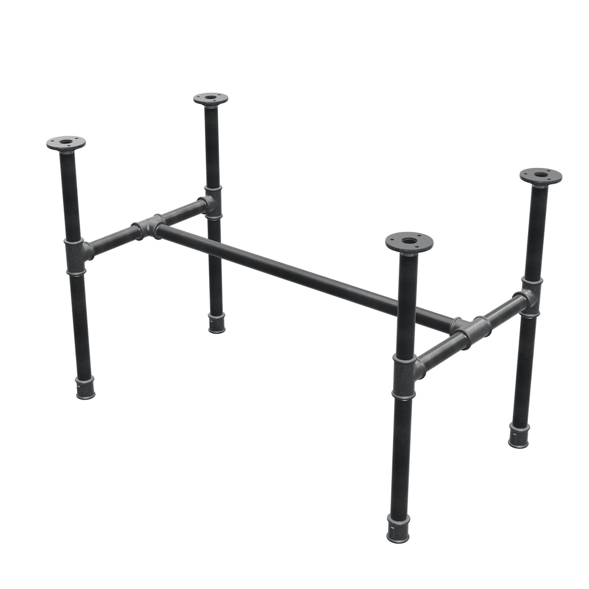 Industrialna podstawa stolika kawowego z żeliwa, w kształcie H, 81 × 45 cm, wysokość 52 cm, ujęcie 3/4
